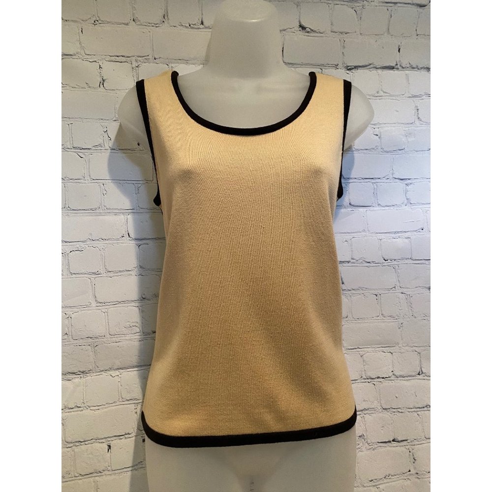 Reversible tan/black sweater